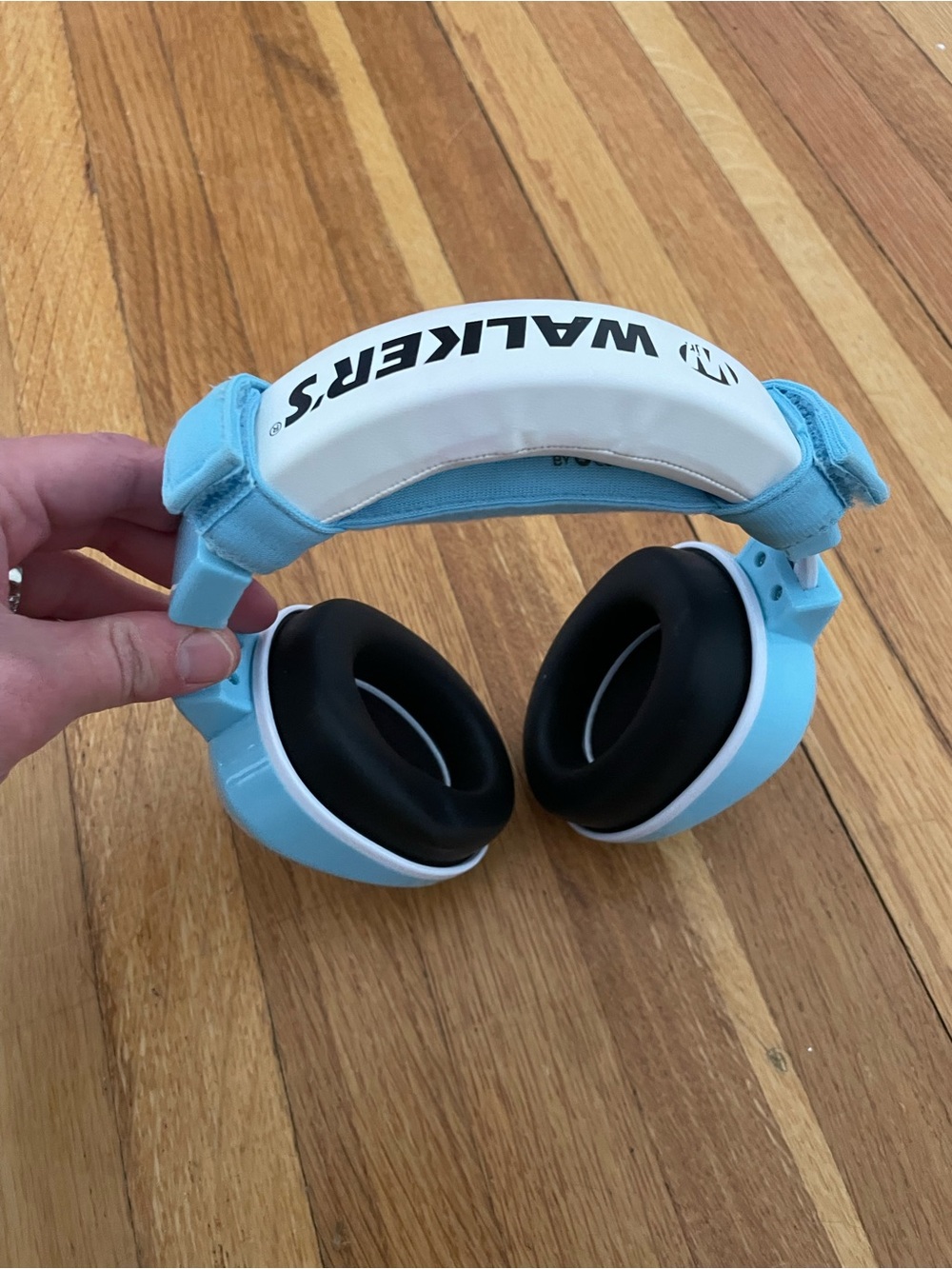 Baby Over-Ear Headphones in Light Blue with grow with me band